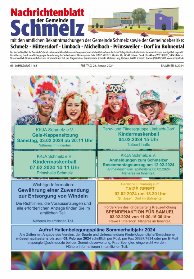 Nachrichtenblatt Schmelz Titelblatt 04/2024