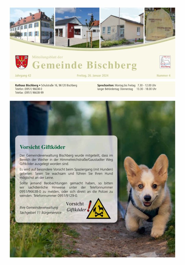 Mitteilungsblatt der Gemeinde Bischberg Titelblatt 04/2024