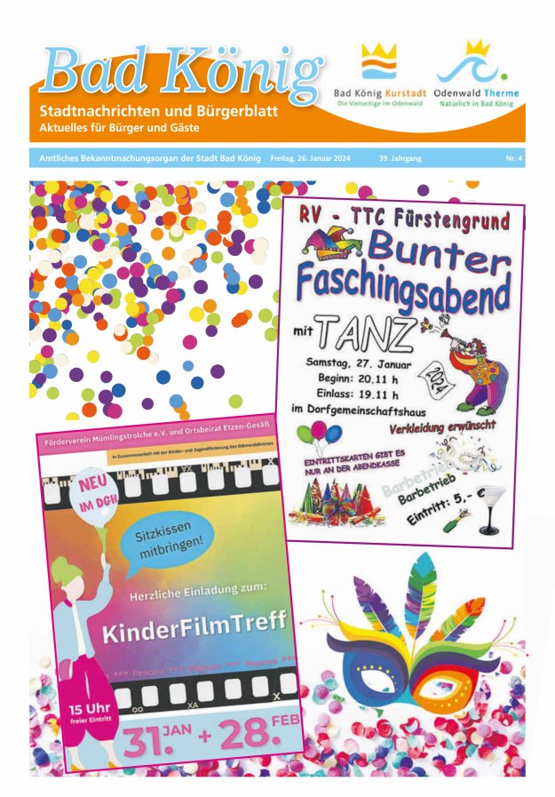 Bad Königer Stadtnachrichten und Badeblatt Titelblatt 04/2024