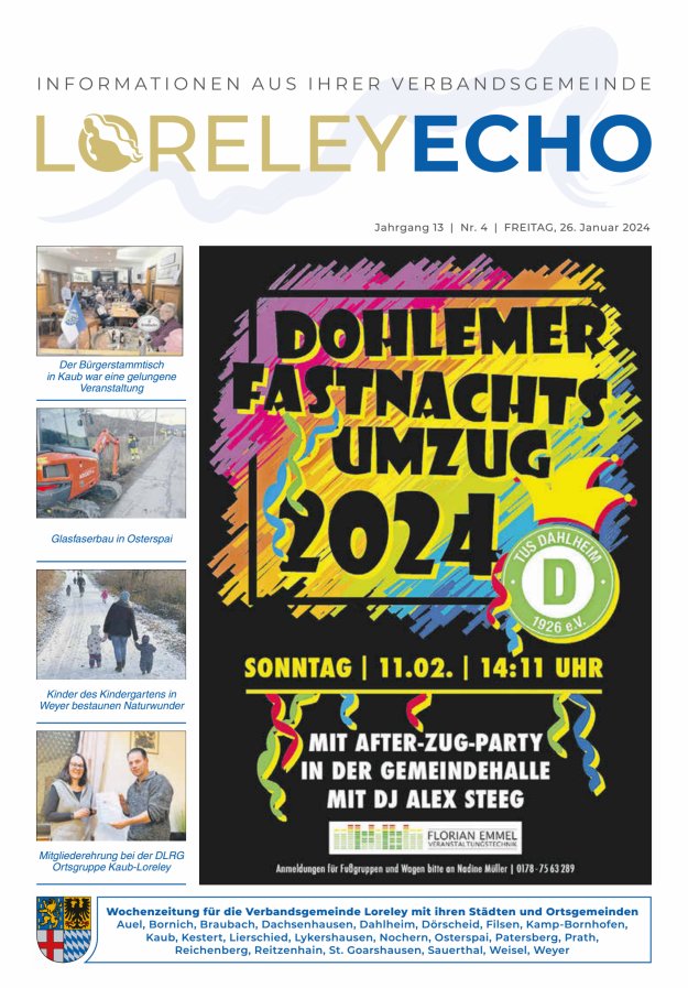 Loreley-Echo - Mitteilungsblatt der Verbandsgemeinde Loreley Titelblatt 04/2024