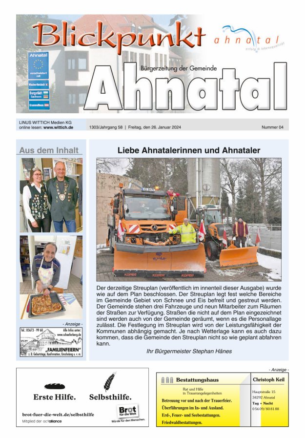 Blickpunkt Ahnatal Titelblatt 04/2024