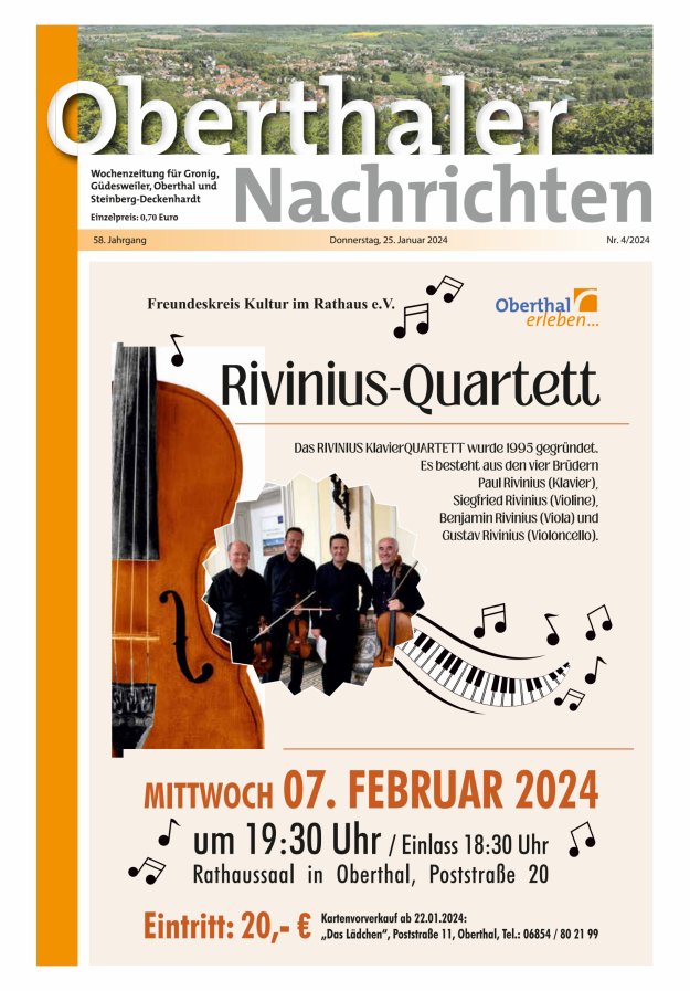 Oberthaler Nachrichten Titelblatt 04/2024