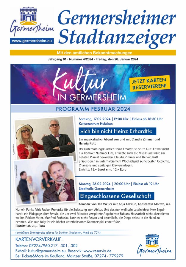 Germersheimer Stadtanzeiger Titelblatt 04/2024