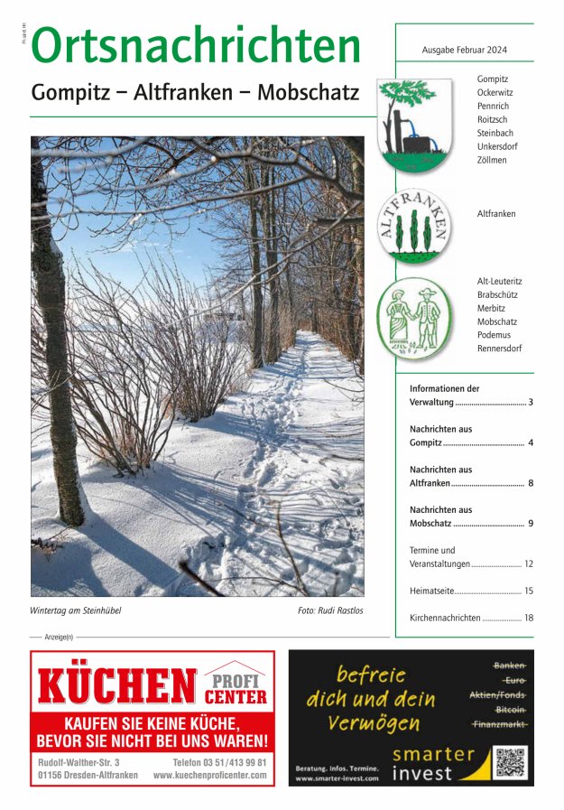 Ortsnachrichten Gompitz - Altfranken - Mobschatz Titelblatt 01/2024
