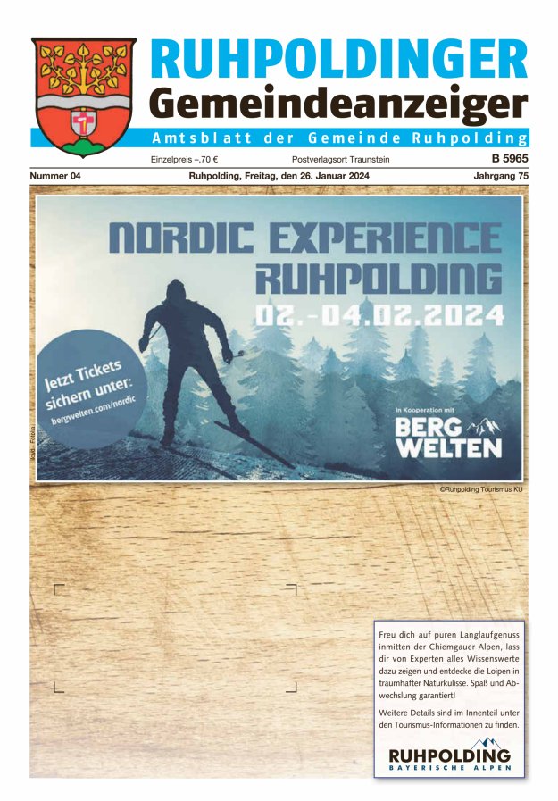 Ruhpoldinger Gemeindeanzeiger Titelblatt 04/2024