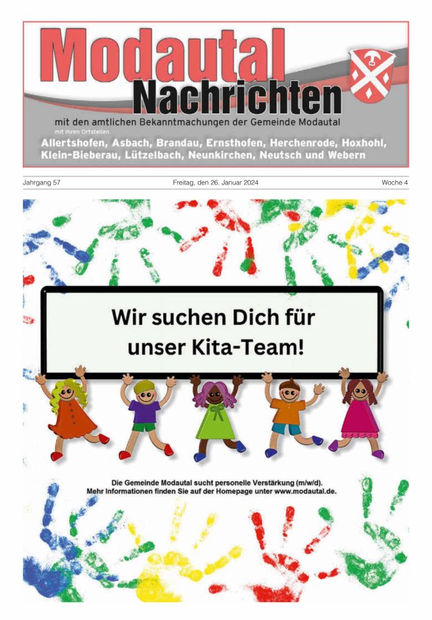 Modautal-Nachrichten Titelblatt 04/2024