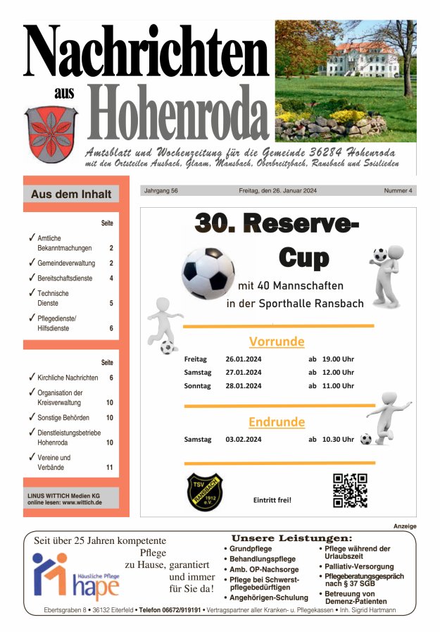 Nachrichten aus Hohenroda Titelblatt 04/2024