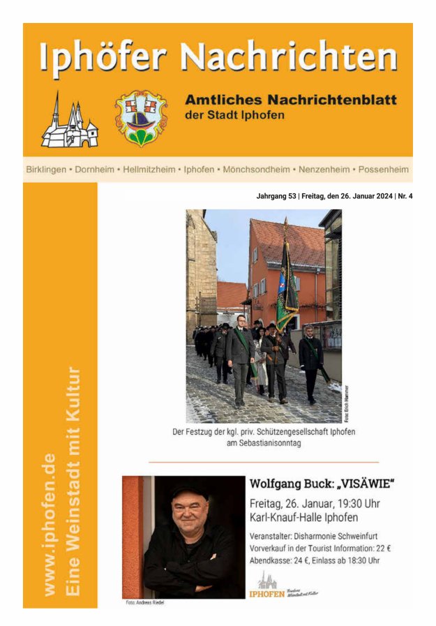 Iphöfer Nachrichten Titelblatt 04/2024