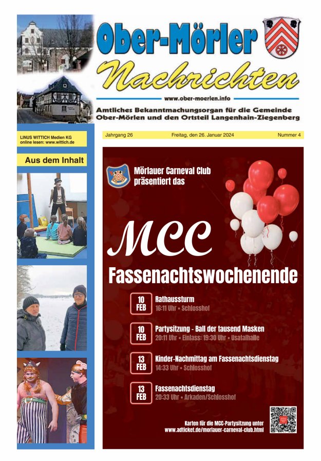 Ober-Mörler Nachrichten Titelblatt 04/2024