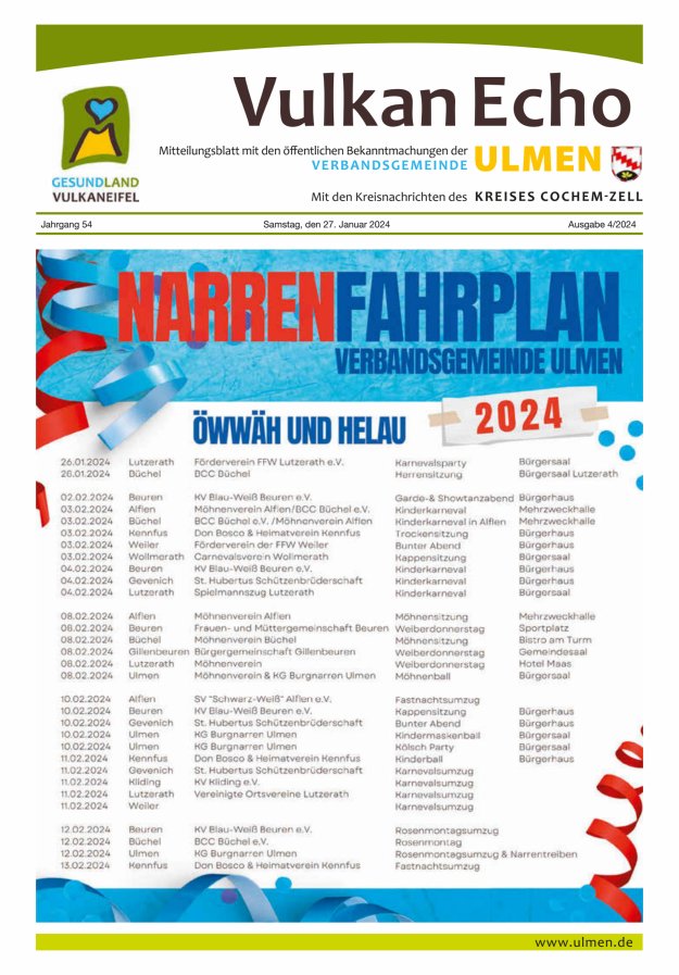 Vulkan Echo VG Ulmen Titelblatt 04/2024