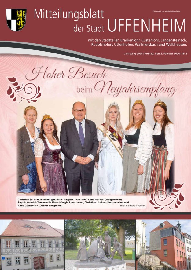 Mitteilungsblatt der Stadt Uffenheim Titelblatt 03/2024