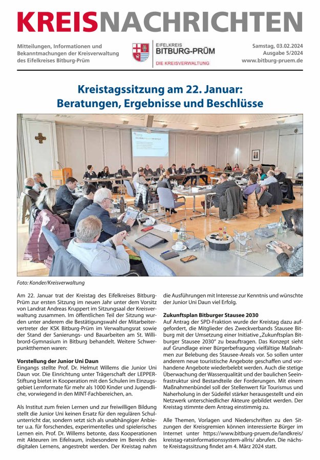 Kreis Bitburg-Prüm Titelblatt 05/2024