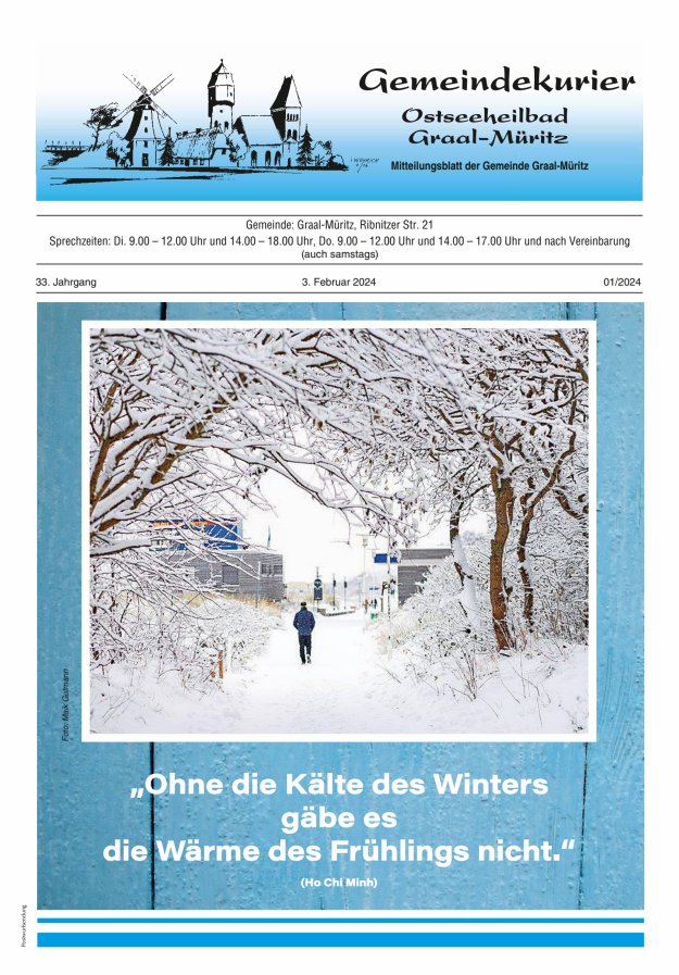 Gemeindekurier Ostseeheilbad Graal-Müritz Titelblatt 01/2024