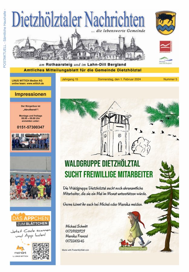Dietzhölztaler Nachrichten Titelblatt 05/2024