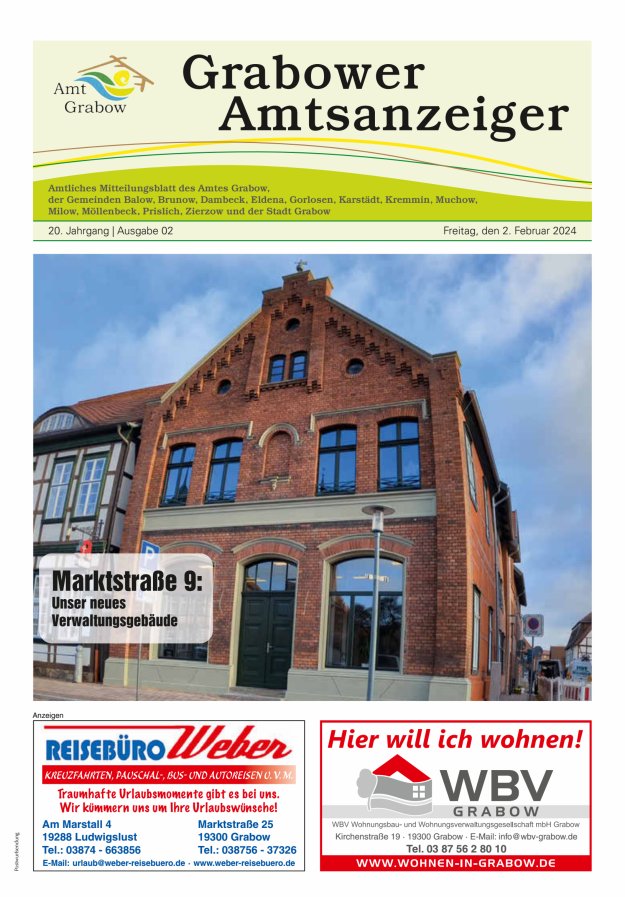 Grabower Amtsanzeiger Titelblatt 02/2024