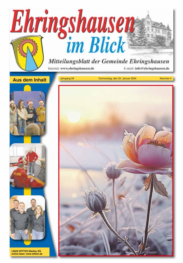 Mitteilungsblatt der Gemeinde Ehringshausen Titelblatt 04/2024
