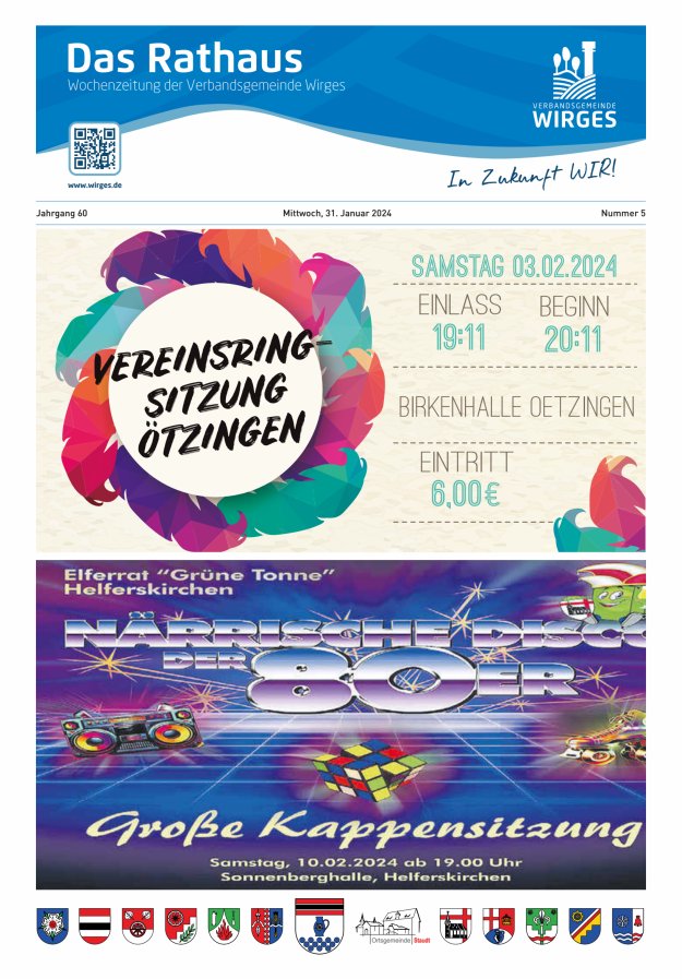 Das Rathaus - Informationen für die Bürger in der VG Wirges Titelblatt 05/2024