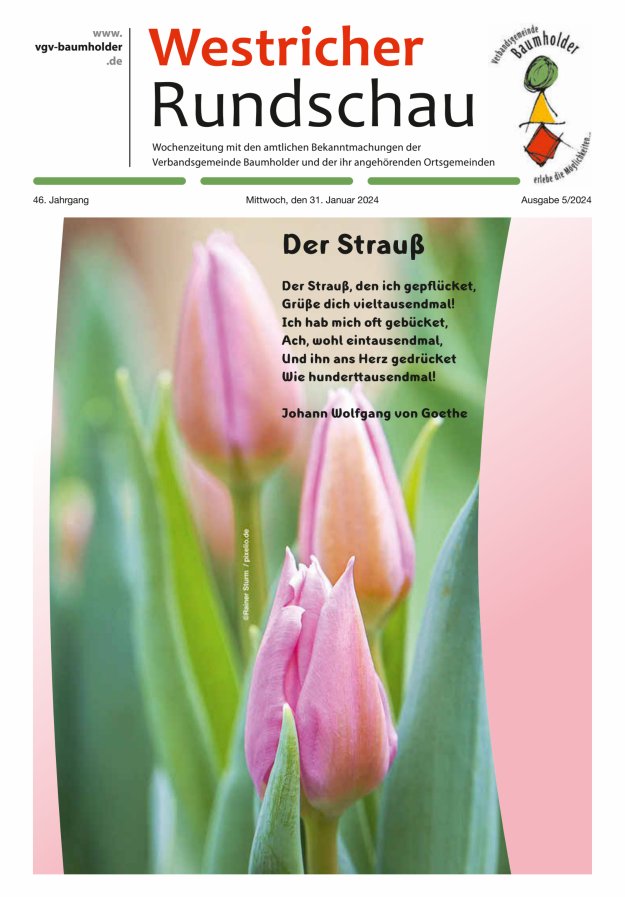 Westricher Rundschau VG Baumholder Titelblatt 05/2024