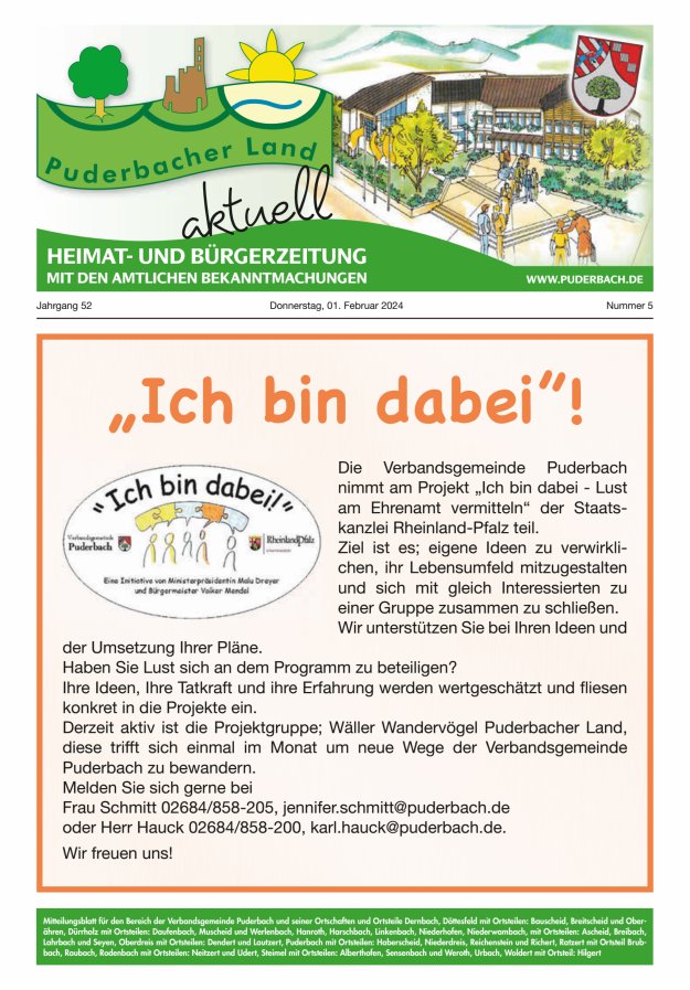Puderbacher Land aktuell Titelblatt 05/2024