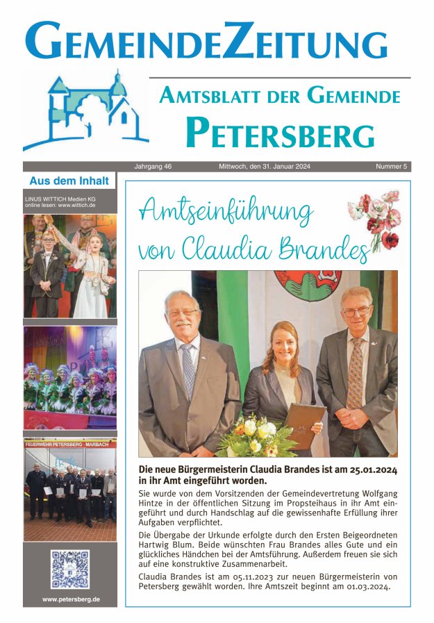 Amtsblatt Blickpunkt Petersberg Titelblatt 05/2024