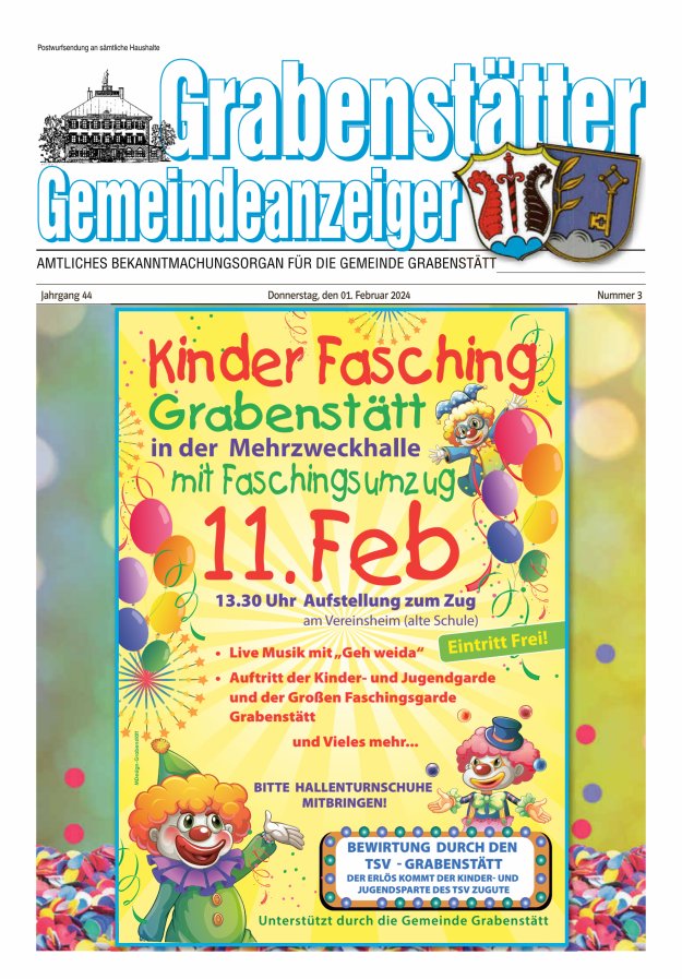 Grabenstätter Gemeindeanzeiger Titelblatt 03/2024