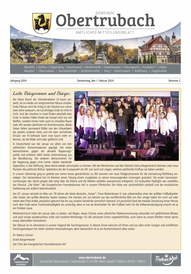 Obertrubach Titelblatt 02/2024