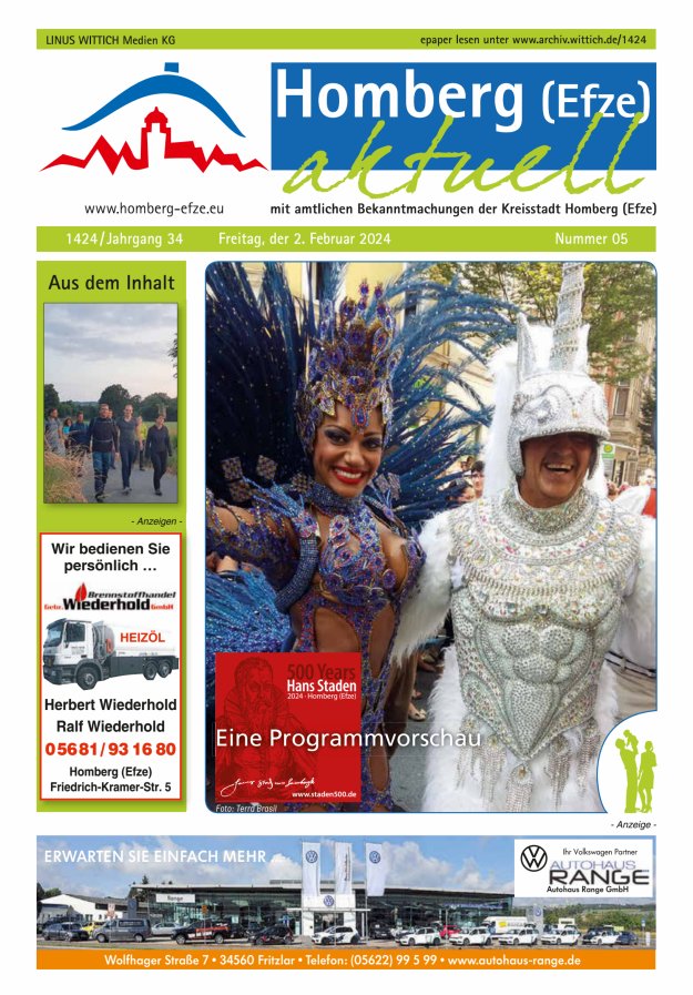 Homberg Efze aktuell Titelblatt 05/2024
