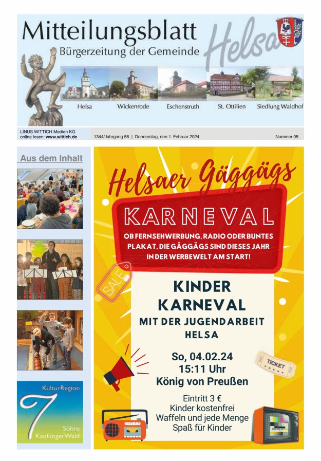 Mitteilungsblatt Helsa Titelblatt 05/2024