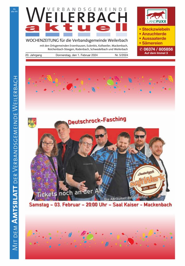 Verbandsgemeinde Weilerbach aktuell Titelblatt 05/2024