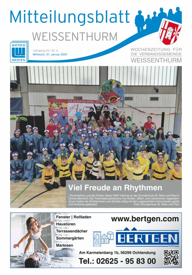 Mitteilungsblatt für den Bereich der Verbandsgemeinde Weißenthurm Titelblatt 05/2024