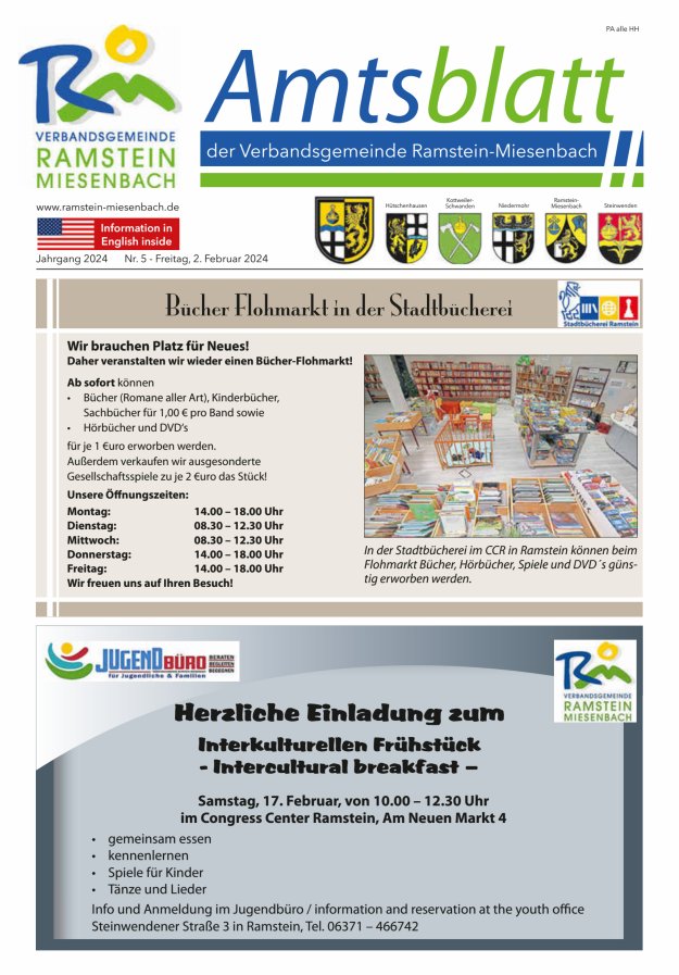 Amtsblatt VG Ramstein-Miesenbach Titelblatt 05/2024