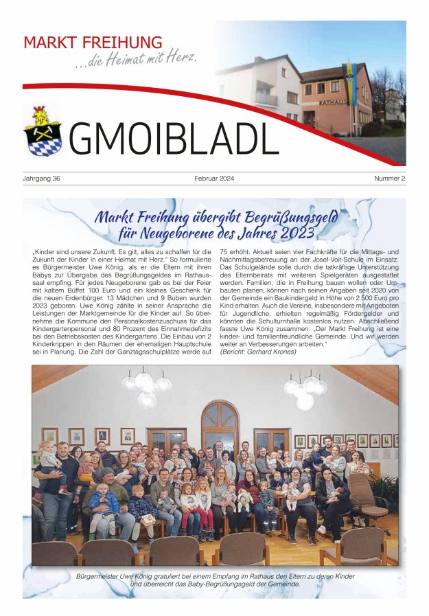 Markt Freihung Mitteilungsblatt Titelblatt 02/2024