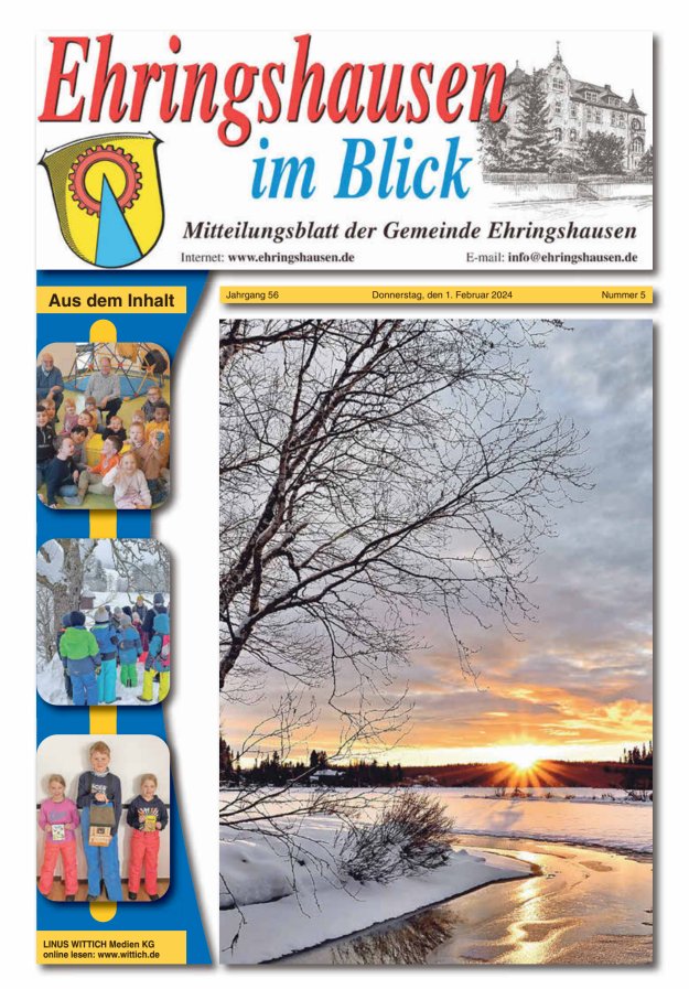 Mitteilungsblatt der Gemeinde Ehringshausen Titelblatt 05/2024