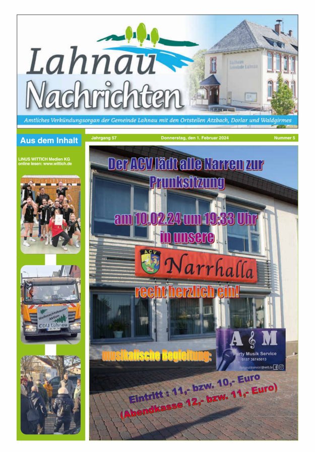 Lahnau Nachrichten Titelblatt 05/2024