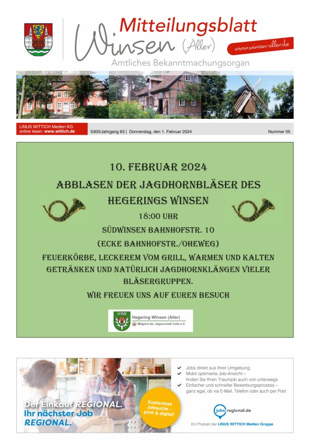Mitteilungsblatt der Gemeinde Winsen Titelblatt 05/2024
