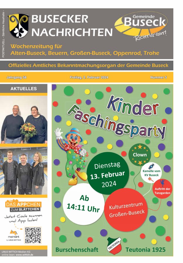 Busecker Nachrichten Titelblatt 05/2024