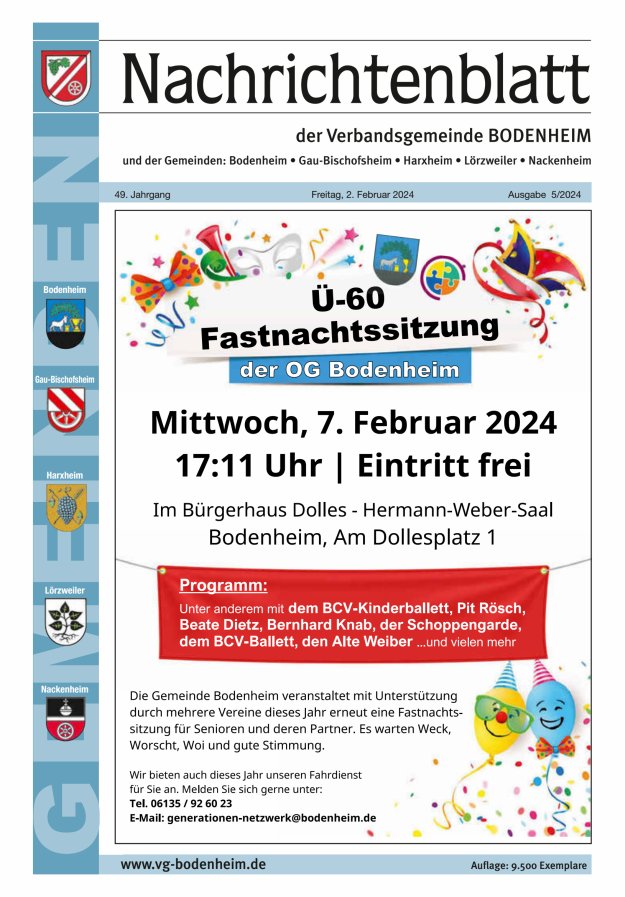 Nachrichtenblatt der VG Bodenheim              Titelblatt 05/2024