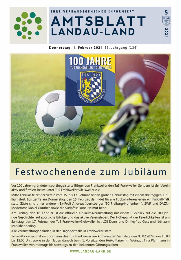 Amtsblatt VG Landau-Land Titelblatt 05/2024