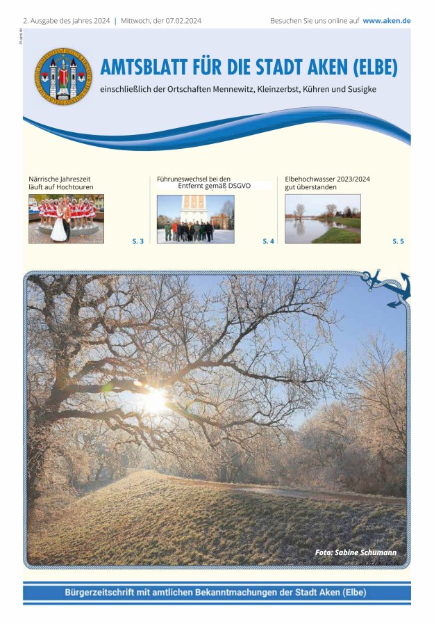 Amtsblatt der Stadt Aken (Elbe) Titelblatt 02/2024