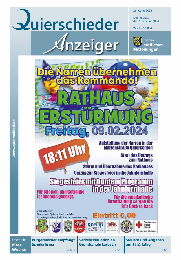 Quierschieder Anzeiger Titelblatt 05/2024
