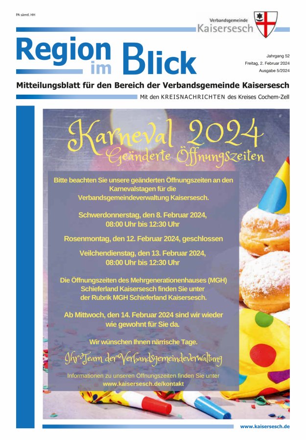 Region im Blick VG Kaisersesch Titelblatt 05/2024