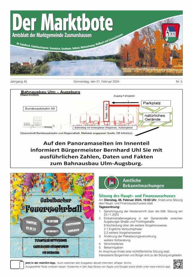 Zusmarshausen - Der Marktbote Titelblatt 05/2024