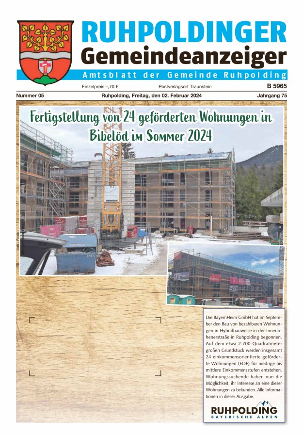 Ruhpoldinger Gemeindeanzeiger Titelblatt 05/2024