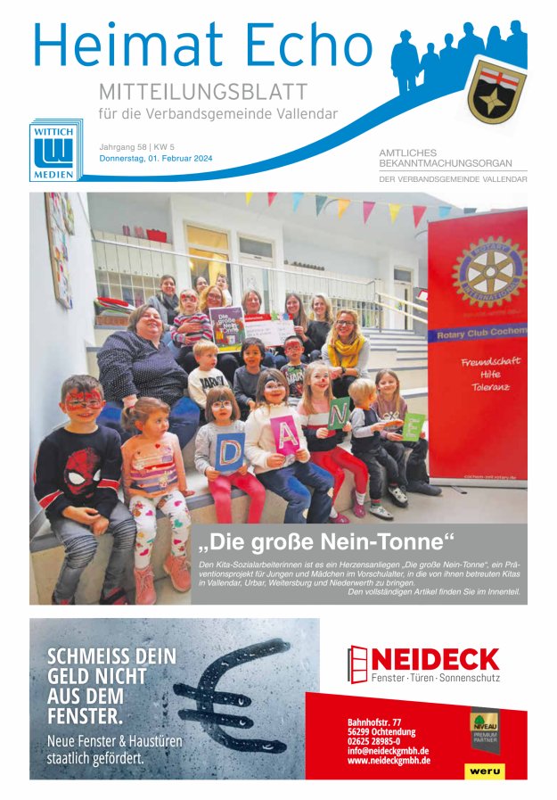 Heimat-Echo - Heimat- und Bürgerzeitung Verbandsgemeinde Vallendar Titelblatt 05/2024