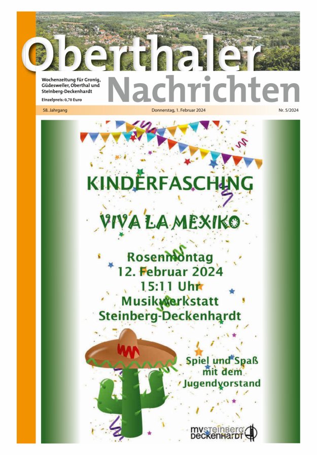 Oberthaler Nachrichten Titelblatt 05/2024