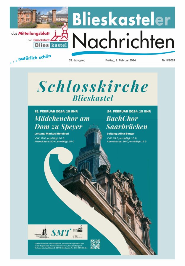 Blieskasteler Nachrichten  Titelblatt 05/2024