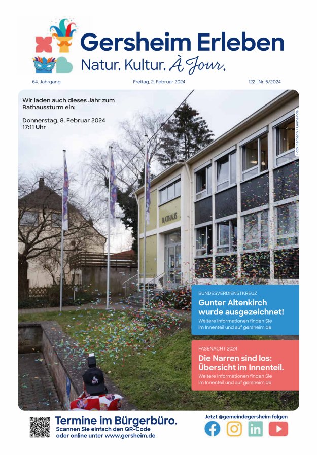 Bekanntmachungsblatt der Gemeinde Gersheim Titelblatt 05/2024