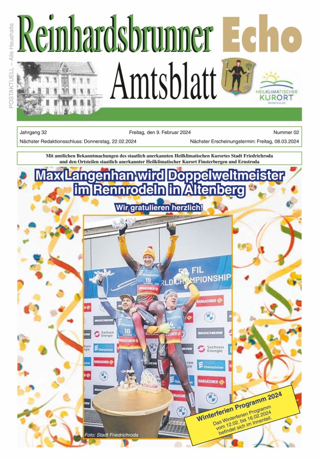 Reinhardsbrunner Echo Titelblatt 02/2024