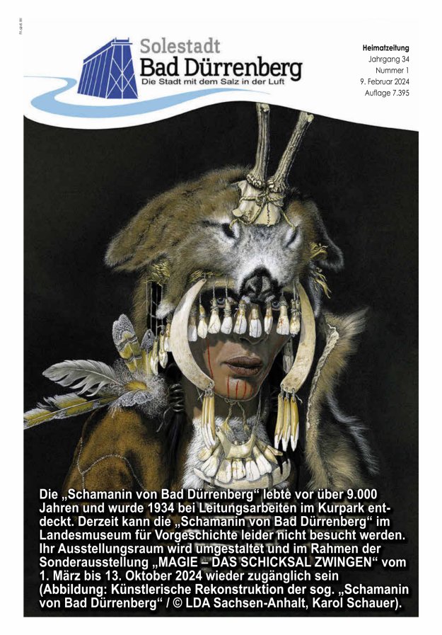 Stadt Bad Dürrenberg Heimatzeitung mit den Ortschaften Titelblatt 01/2024