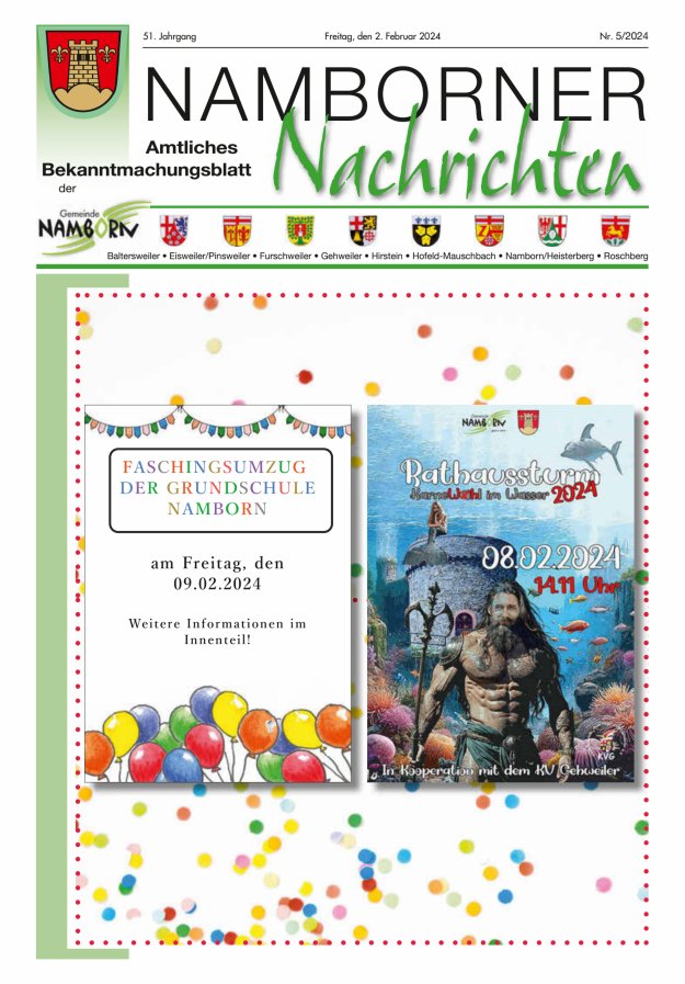 Namborner Nachrichten Titelblatt 05/2024